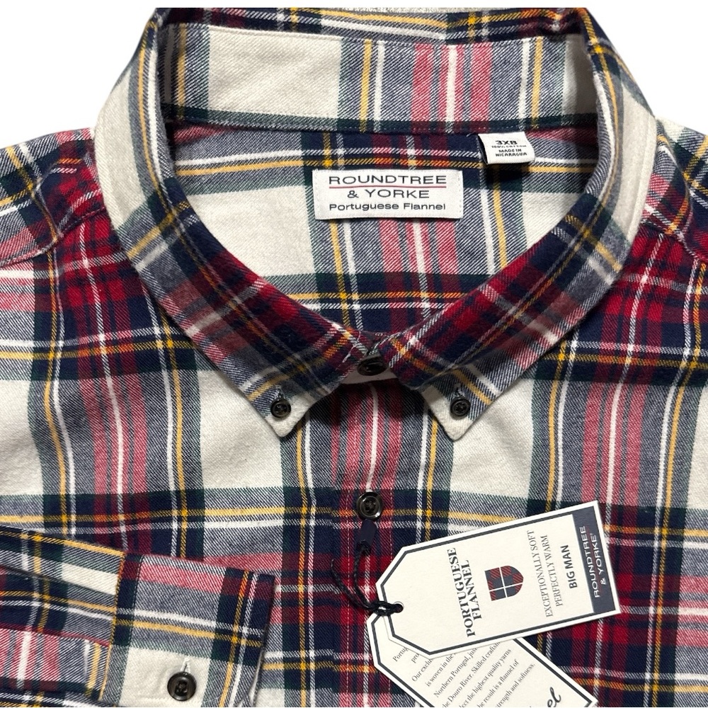 NWT Roundtree & Yorke 3XL Soft Portuguese Flannel Shirt Christmas GIFT Pictures